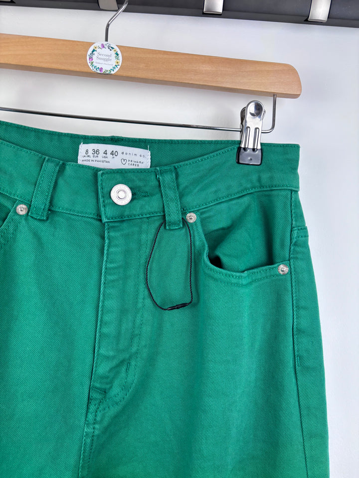 Primark Green Straight Leg Jeans UK 8-Trousers-Second Snuggle Preloved