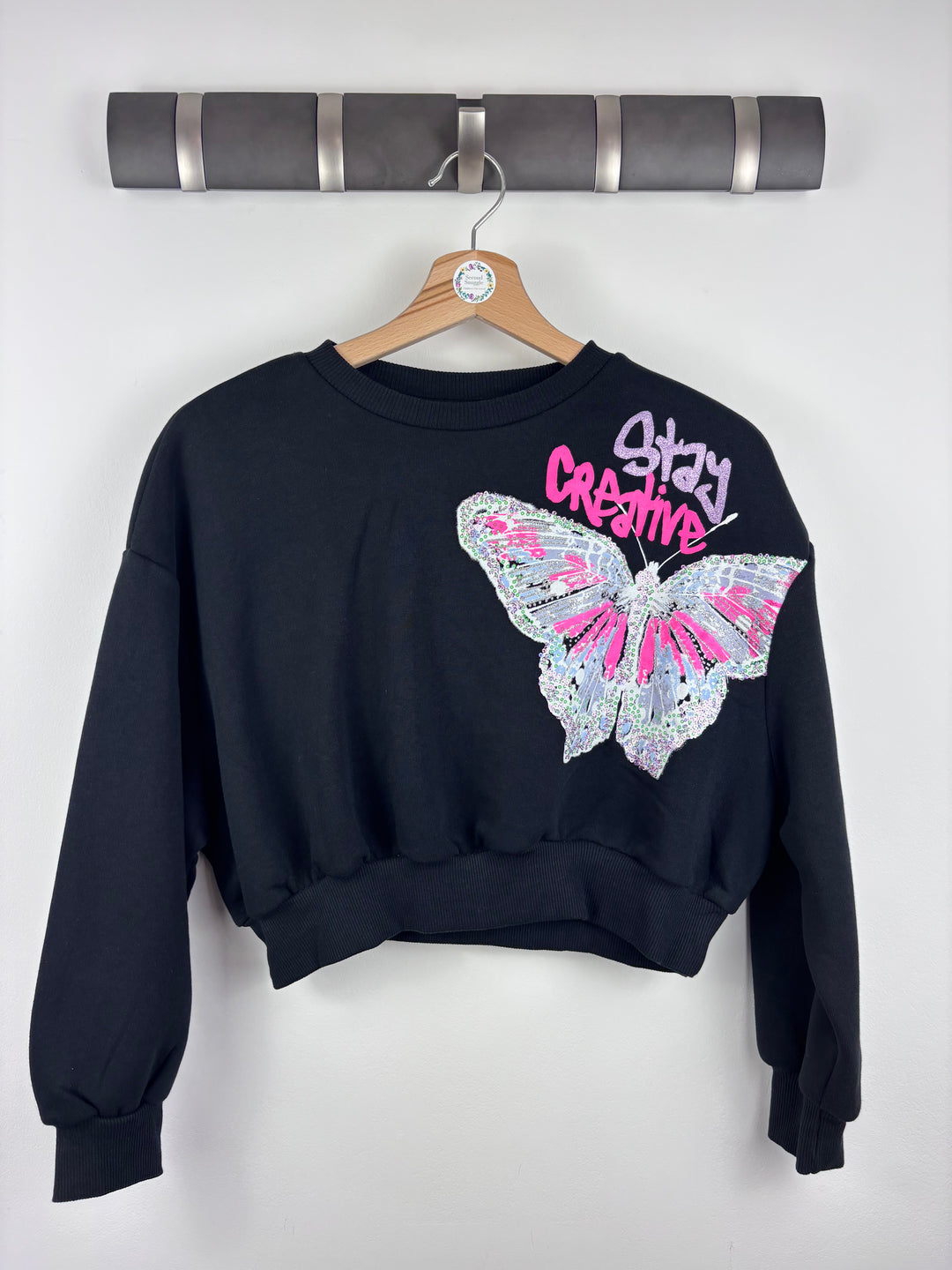 Primark Butterfly Sweatshirt 10–11 Years-Jumpers-Second Snuggle Preloved
