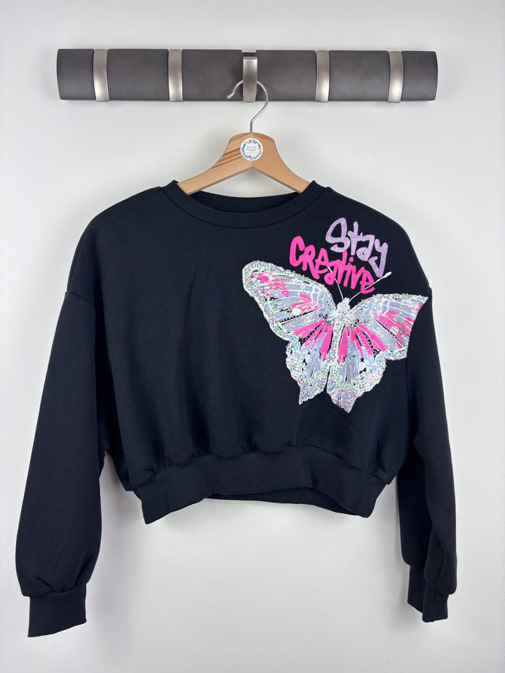 Primark Butterfly Sweatshirt 10–11 Years-Jumpers-Second Snuggle Preloved