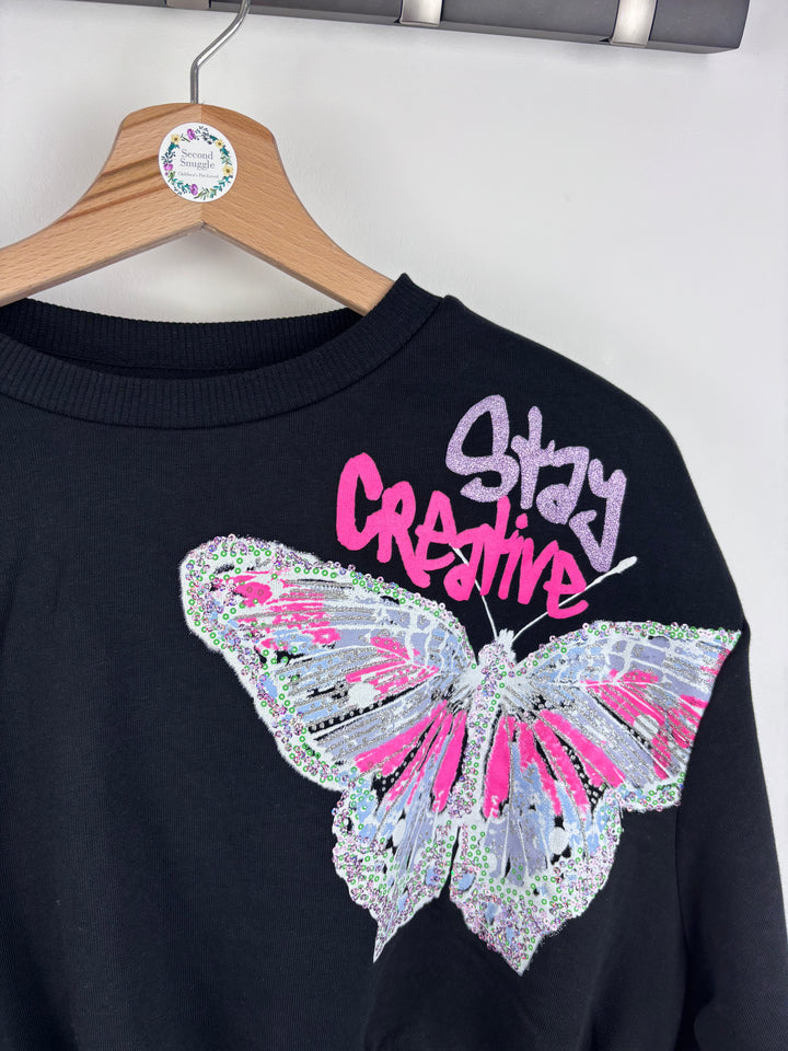 Primark Butterfly Sweatshirt 10–11 Years-Jumpers-Second Snuggle Preloved