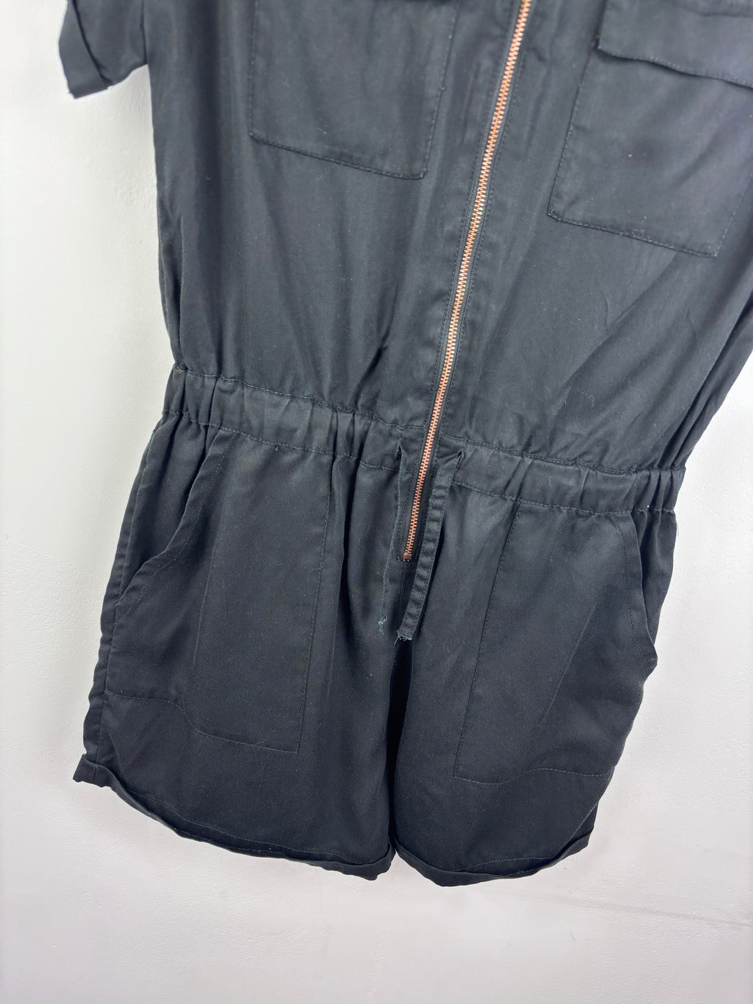 M&S Black Zip-Up Playsuit 11–12 Years-Play Suits-Second Snuggle Preloved