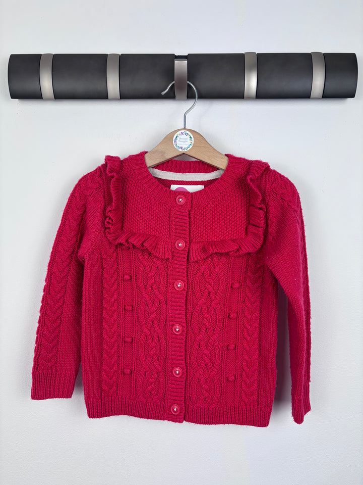 Mini Boden Raspberry Knit Cardigan 2–3 Years-Cardigans-Second Snuggle Preloved