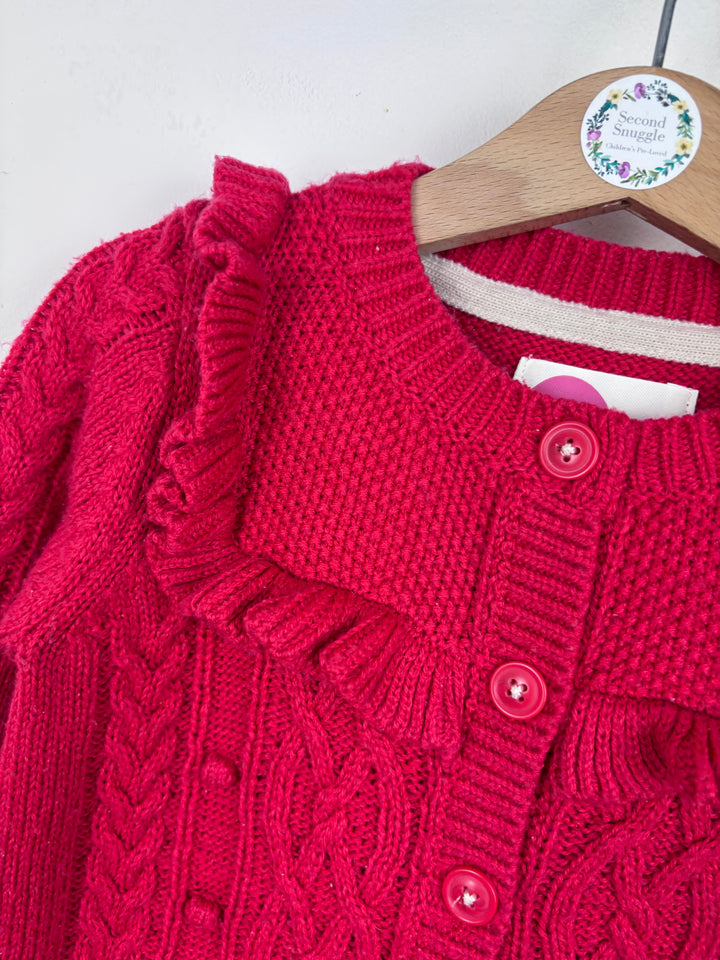 Mini Boden Raspberry Knit Cardigan 2–3 Years-Cardigans-Second Snuggle Preloved