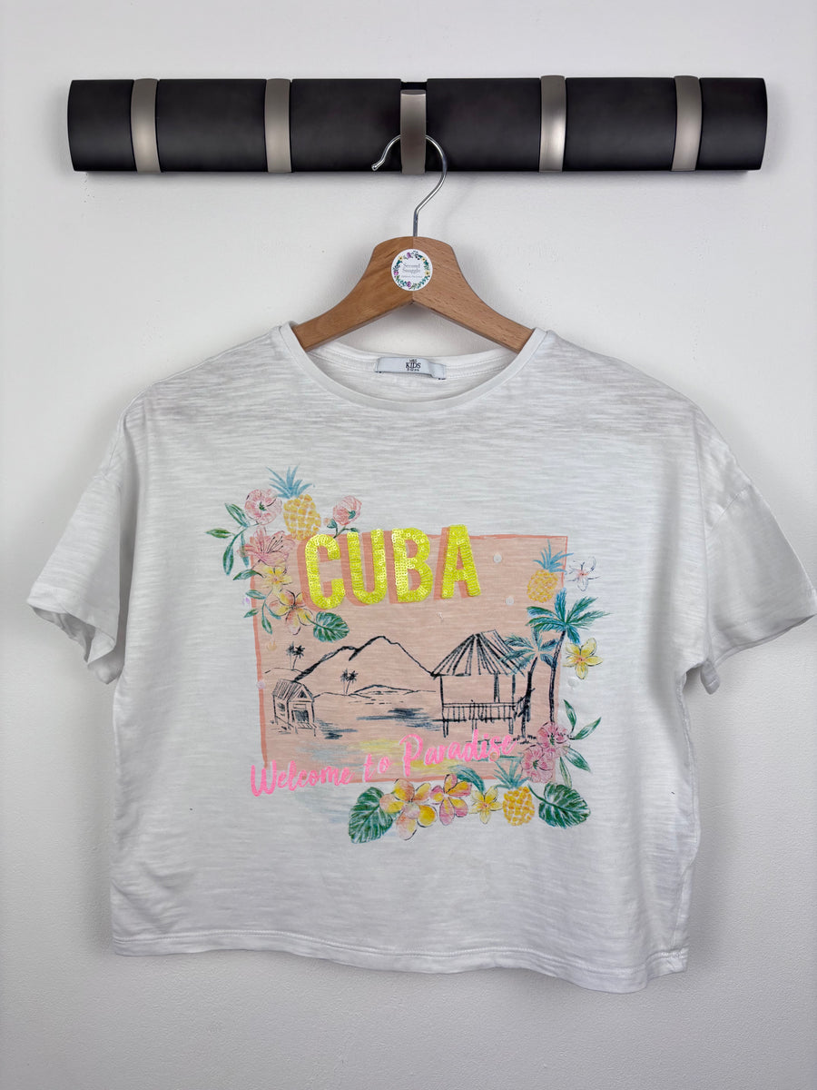 M&S Cuba Paradise Cropped T-Shirt 11–12 Years-Tops-Second Snuggle Preloved