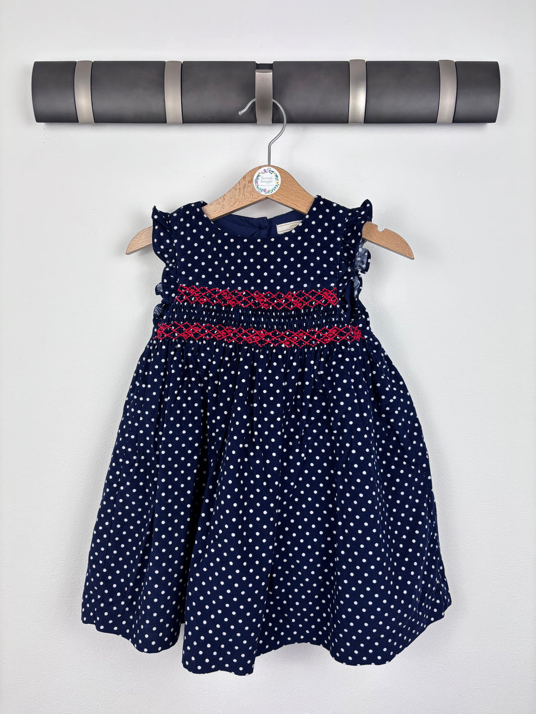 John Lewis Navy Polka Dot Dress 12–18 Months-Dresses-Second Snuggle Preloved