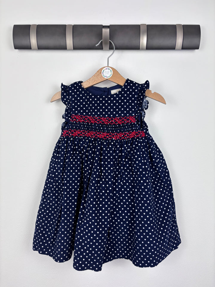 John Lewis Navy Polka Dot Dress 12–18 Months-Dresses-Second Snuggle Preloved