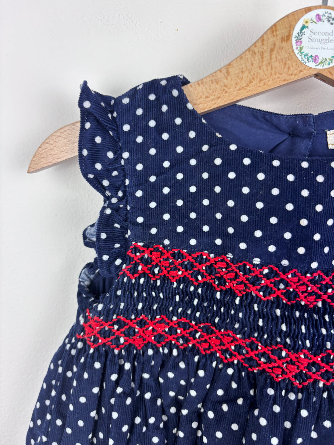 John Lewis Navy Polka Dot Dress 12–18 Months-Dresses-Second Snuggle Preloved