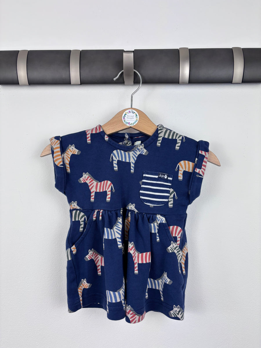 JoJo Maman Bébé Zebra Print Dress 0-3 Months-Dresses-Second Snuggle Preloved