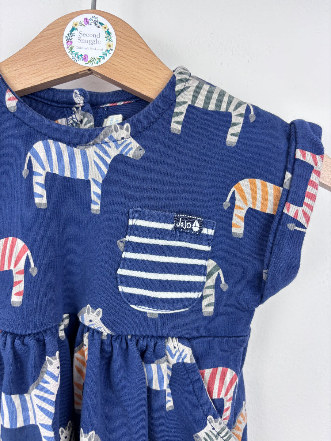 JoJo Maman Bébé Zebra Print Dress 0-3 Months-Dresses-Second Snuggle Preloved