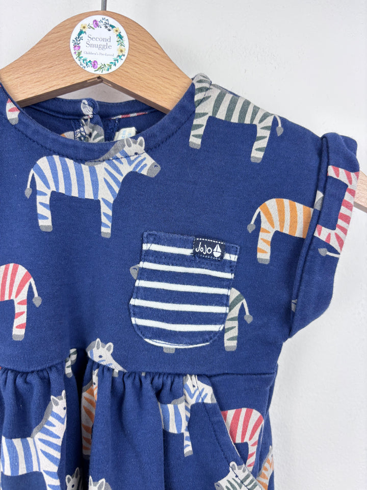 JoJo Maman Bébé Zebra Print Dress 0-3 Months-Dresses-Second Snuggle Preloved