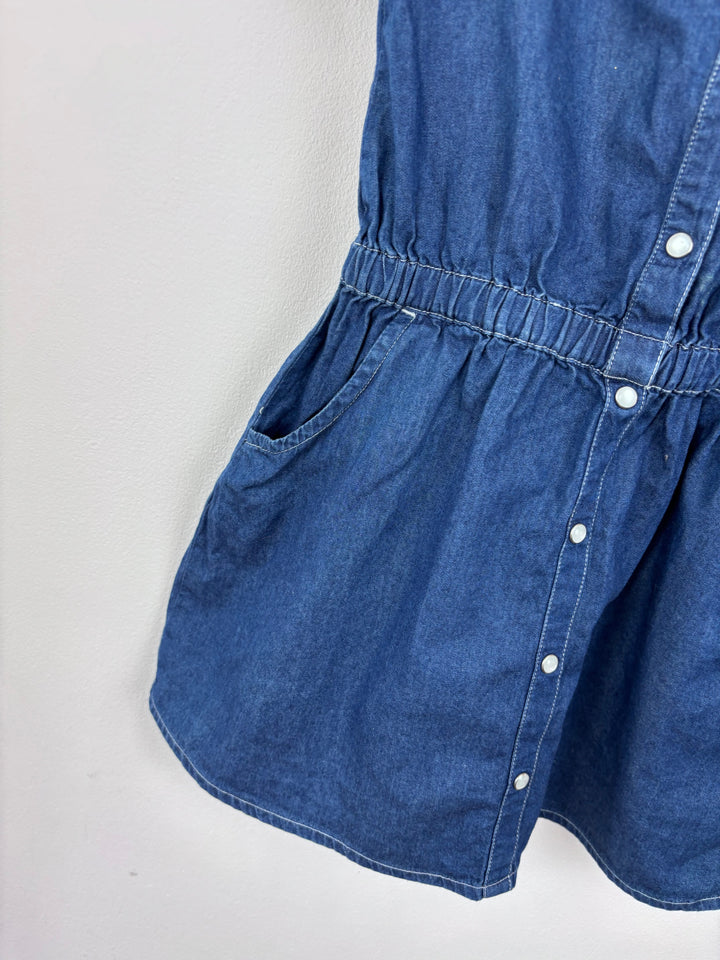 Blue Zoo Denim Button-Up Dress 7 Years-Play Suits-Second Snuggle Preloved