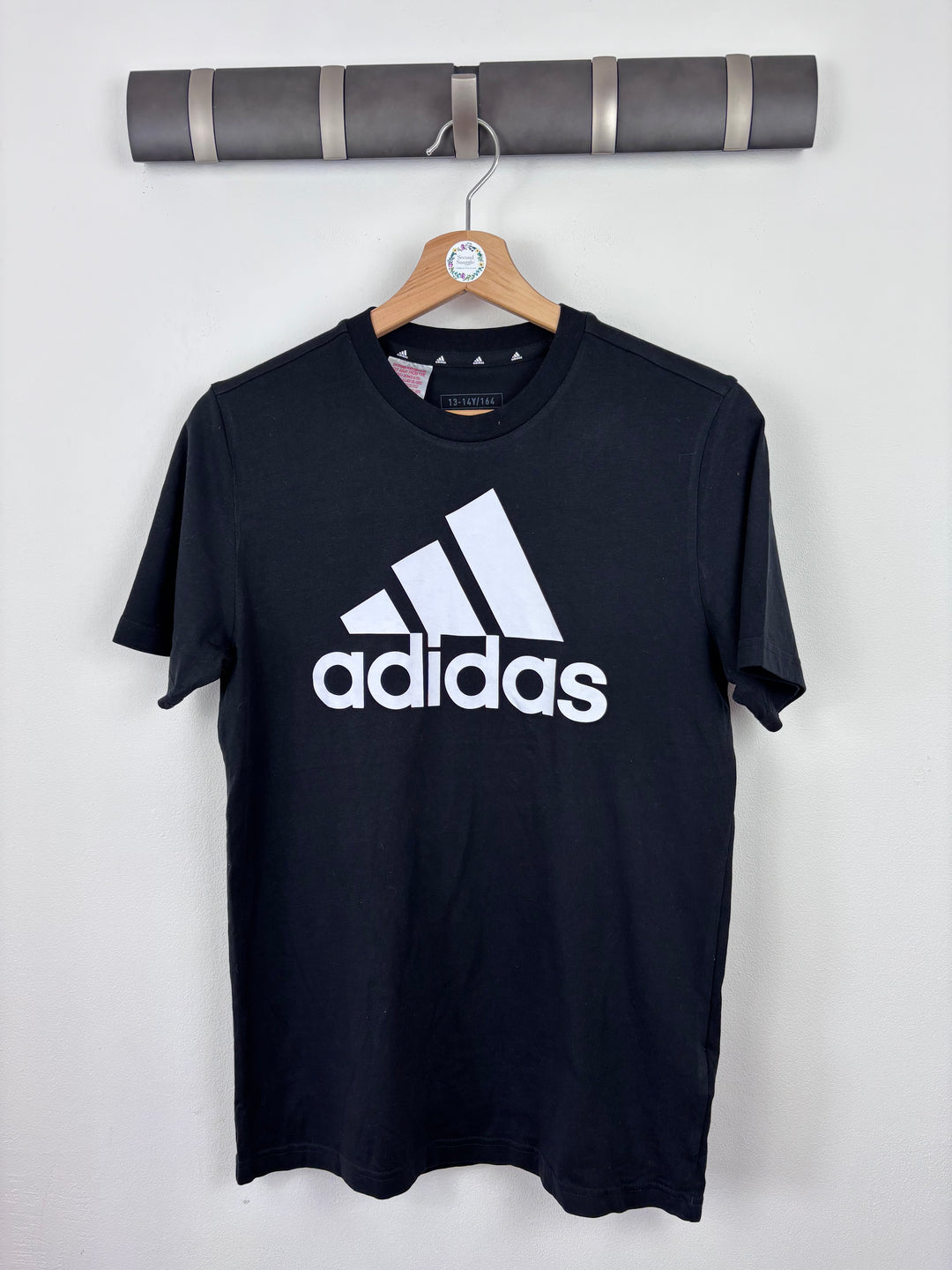 Adidas Logo T-Shirt Black 13-14 Years-Tops-Second Snuggle Preloved