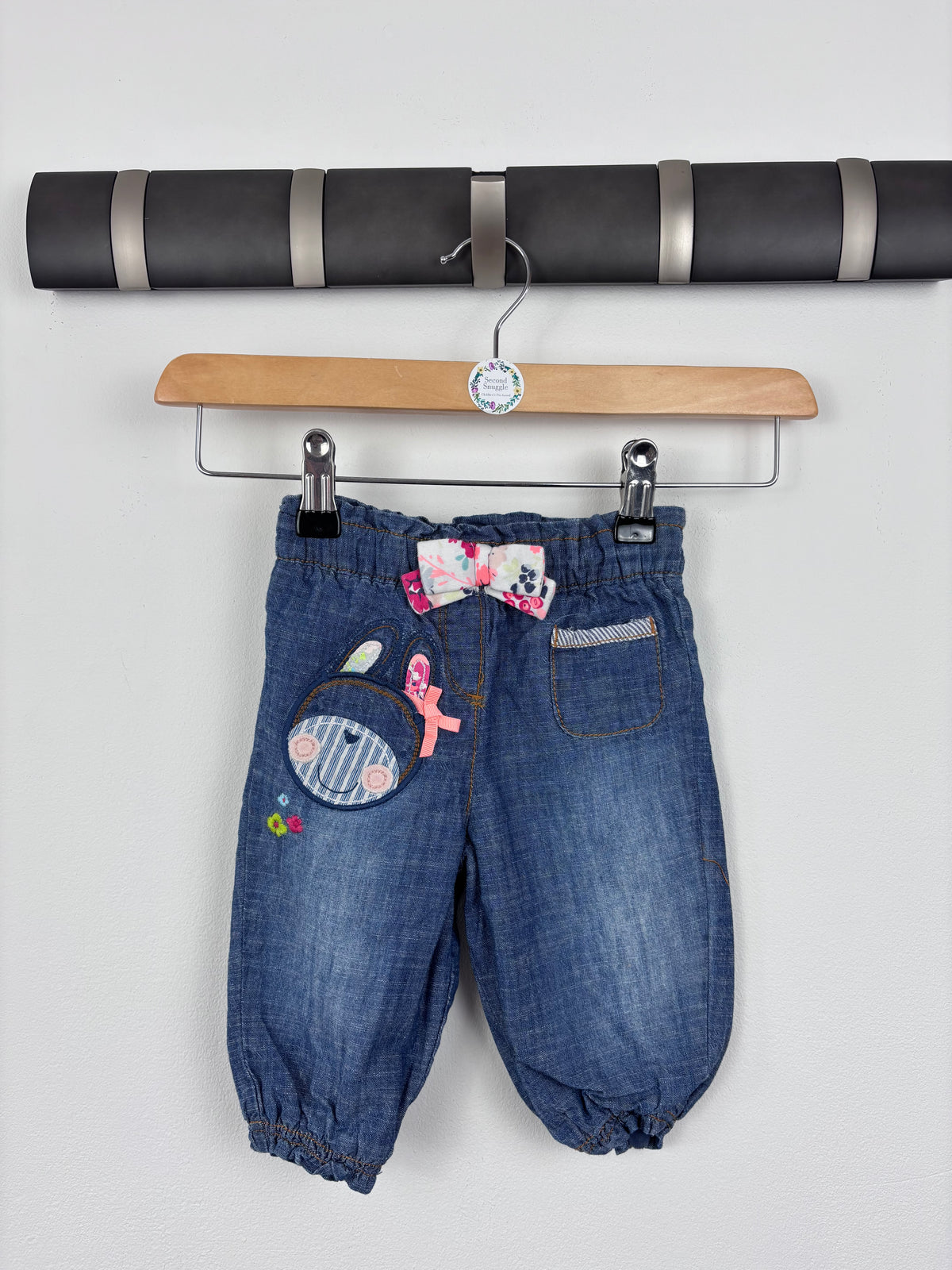 Next Denim Bunny Trousers 3-6 Months-Trousers-Second Snuggle Preloved