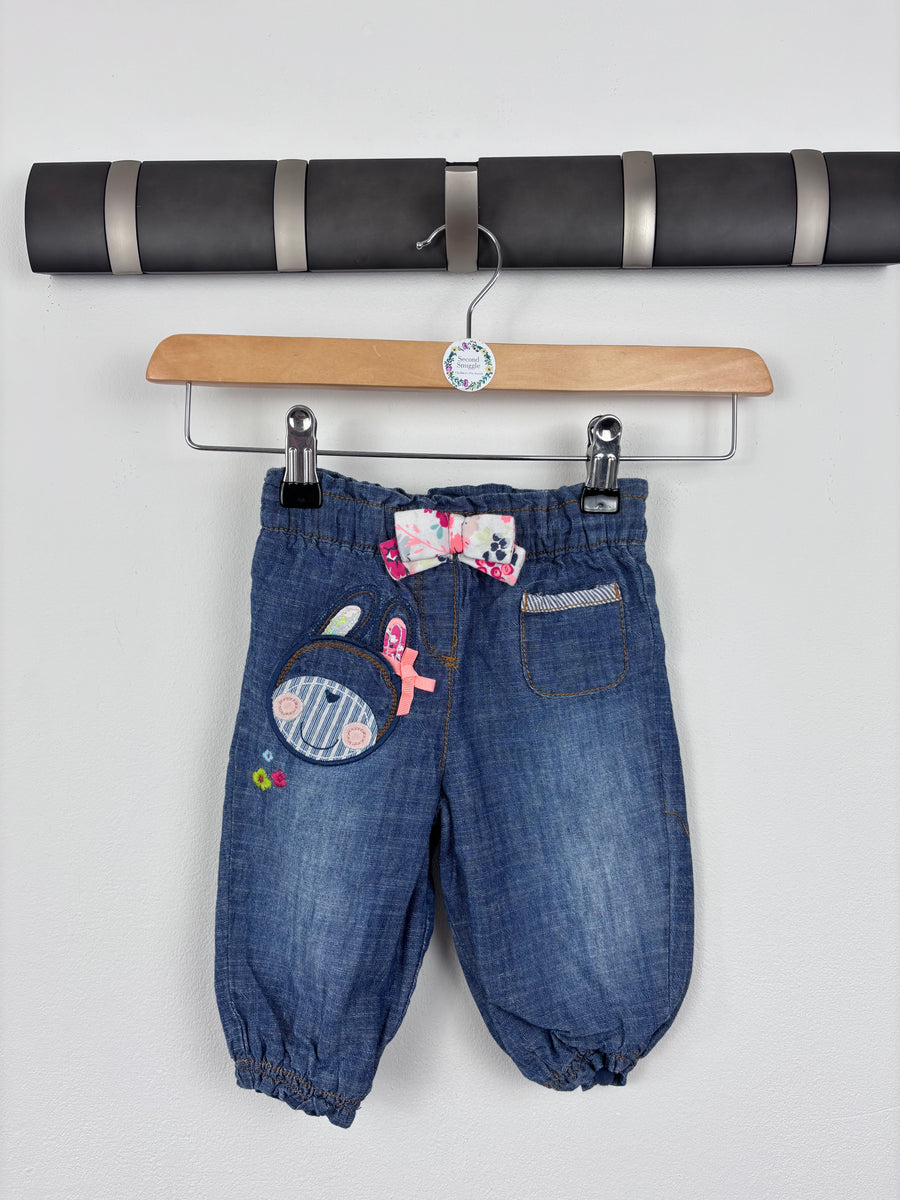 Next Denim Bunny Trousers 3-6 Months-Trousers-Second Snuggle Preloved