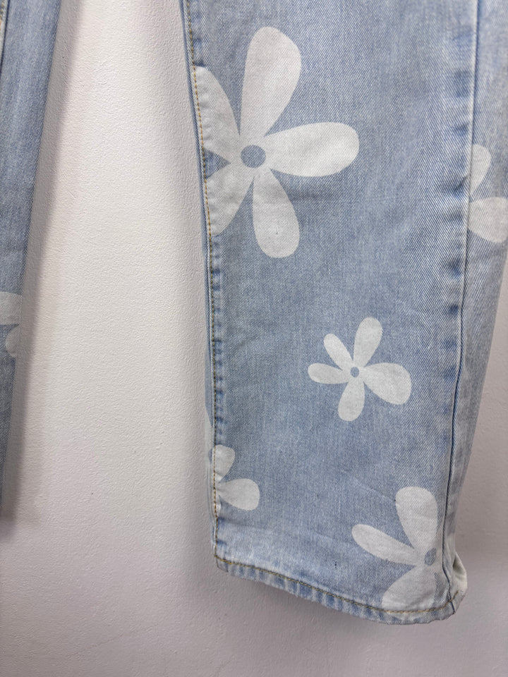 Shein Flower Jeans Small US 4-Trousers-Second Snuggle Preloved