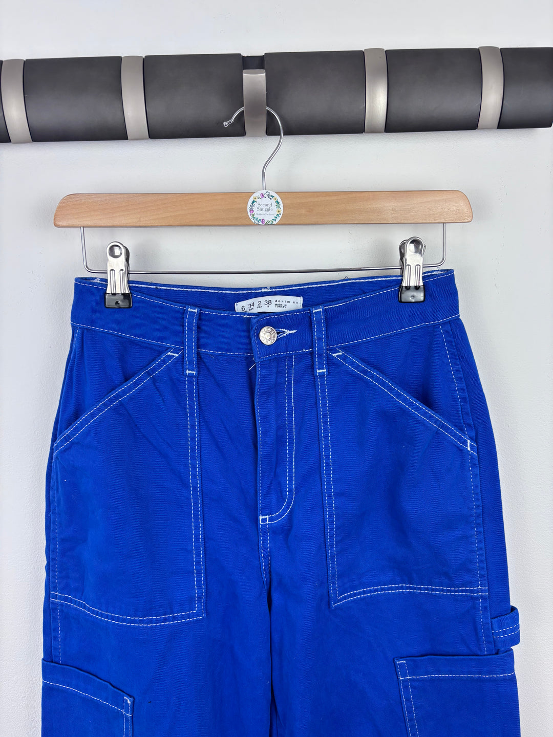 Denim Co Blue Utility Trousers UK 6-Trousers-Second Snuggle Preloved