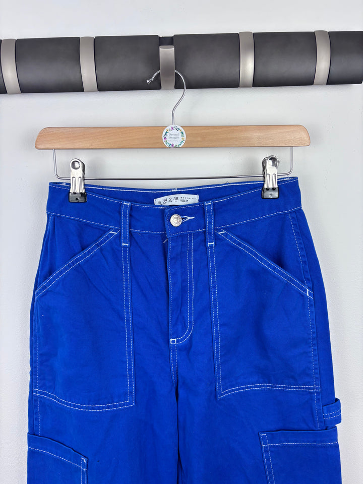 Denim Co Blue Utility Trousers UK 6-Trousers-Second Snuggle Preloved
