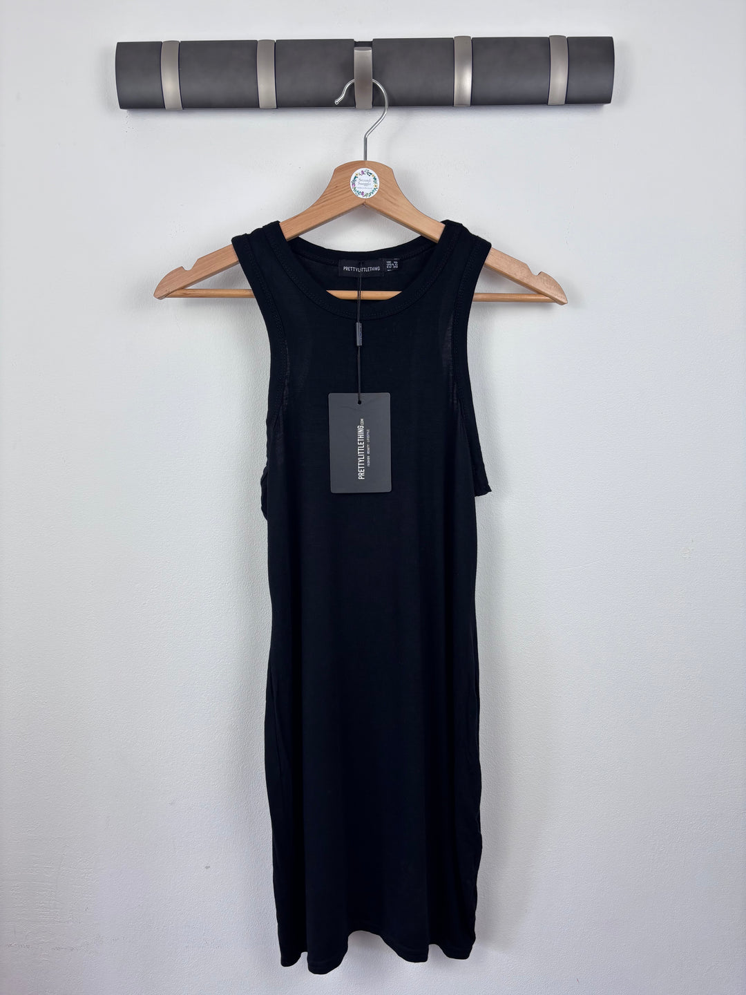 Pretty Little Thing Black Midi Dress UK 10-Dresses-Second Snuggle Preloved
