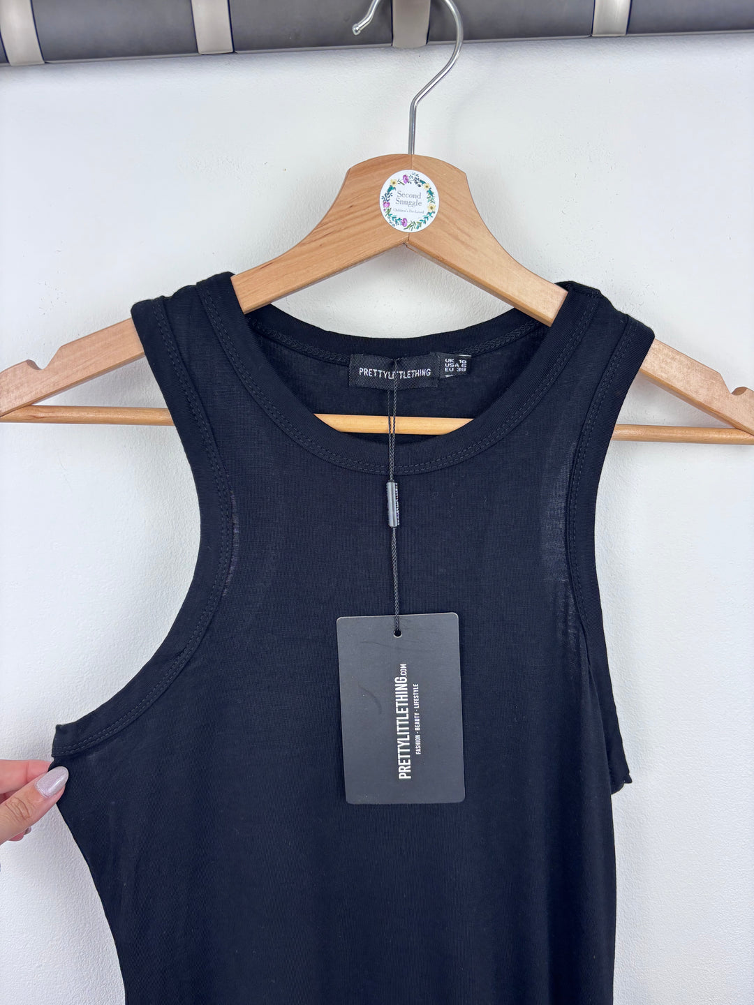 Pretty Little Thing Black Midi Dress UK 10-Dresses-Second Snuggle Preloved