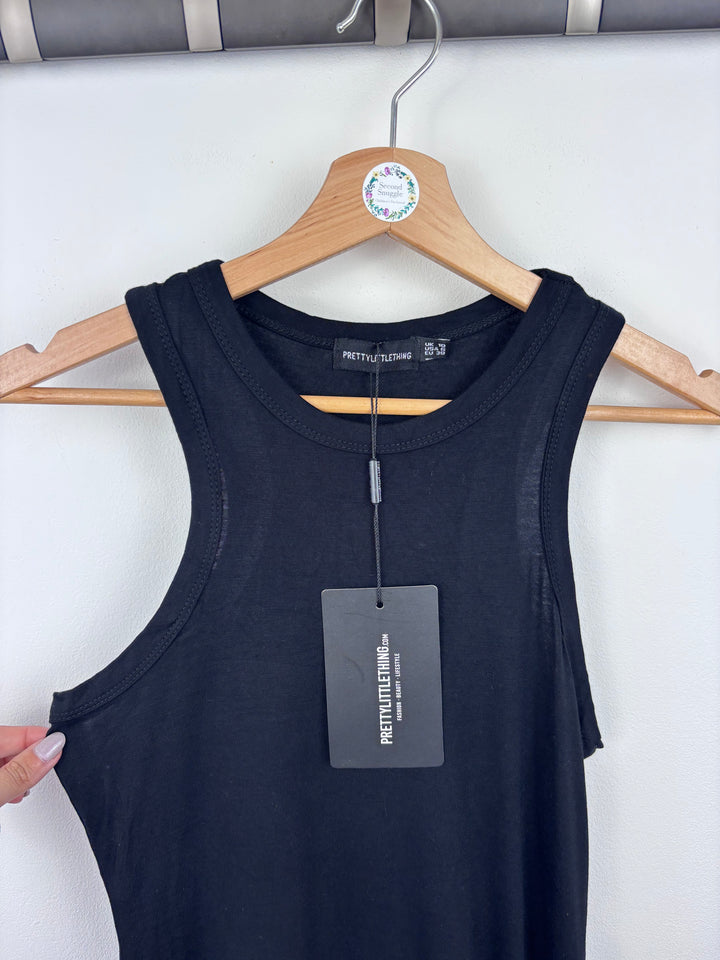 Pretty Little Thing Black Midi Dress UK 10-Dresses-Second Snuggle Preloved