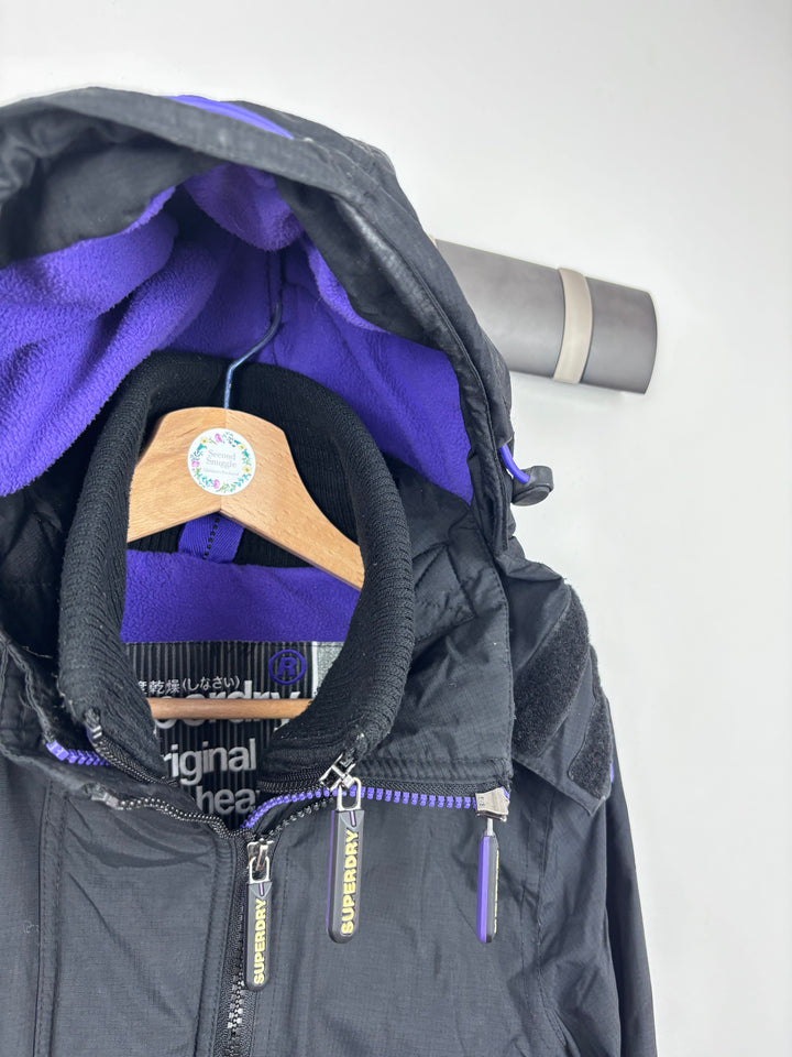 Superdry Black Windcheater Jacket UK 8-Coats-Second Snuggle Preloved