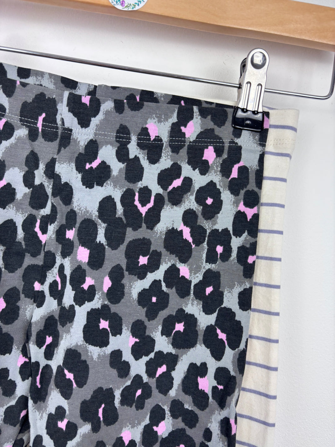 Next Leopard And Stripe Leggings 6 Years-Leggings-Second Snuggle Preloved