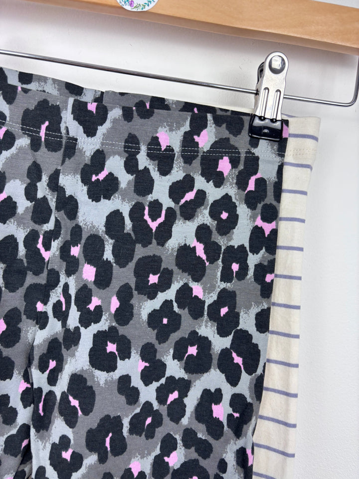 Next Leopard And Stripe Leggings 6 Years-Leggings-Second Snuggle Preloved