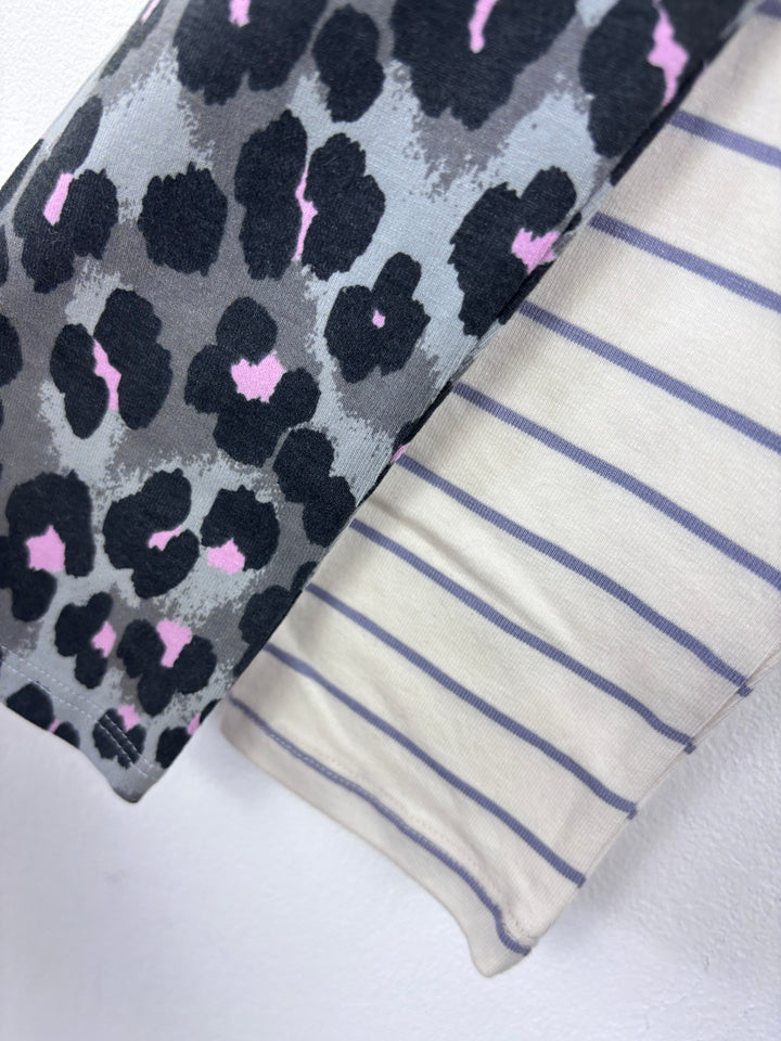 Next Leopard And Stripe Leggings 6 Years-Leggings-Second Snuggle Preloved