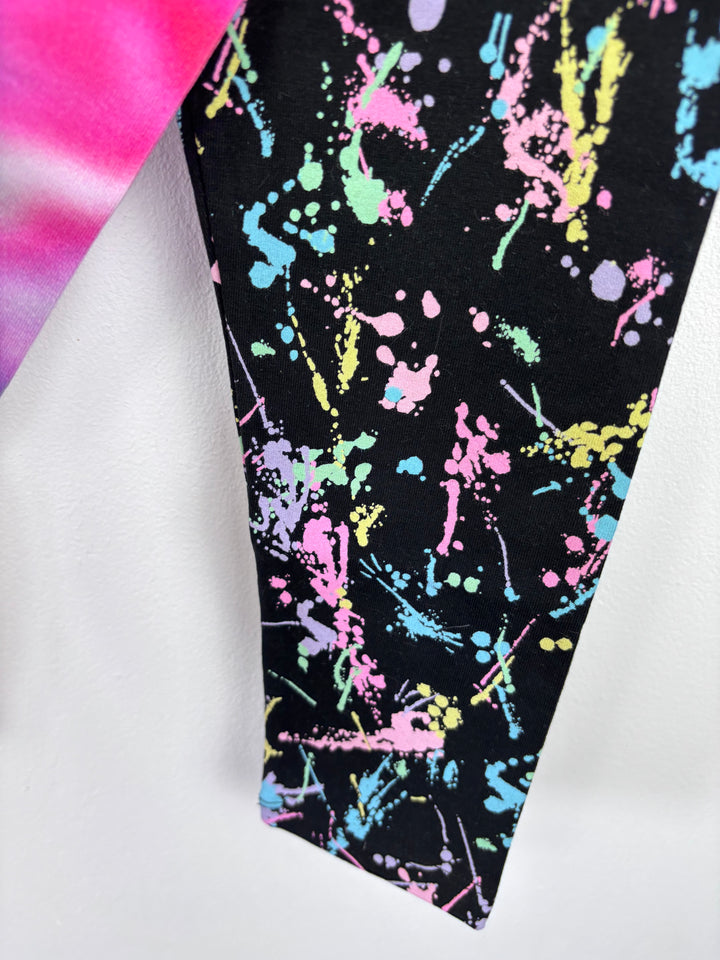Next Tie Dye And Paint Splatter Leggings 7 Years-Leggings-Second Snuggle Preloved