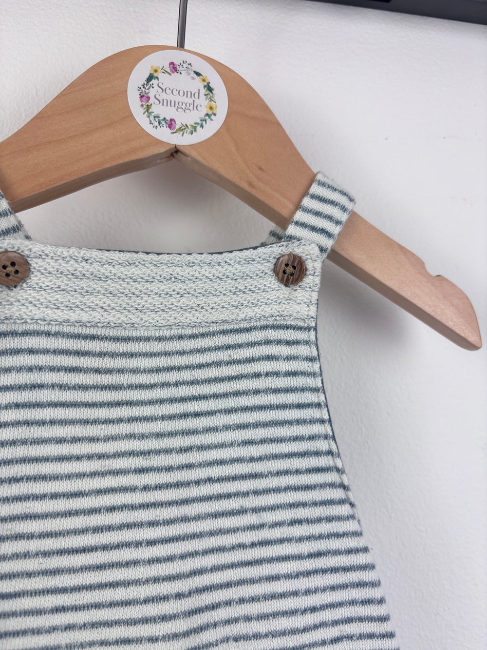 Mamas & Papas Striped Dungarees 3–6 Months-Dungarees-Second Snuggle Preloved