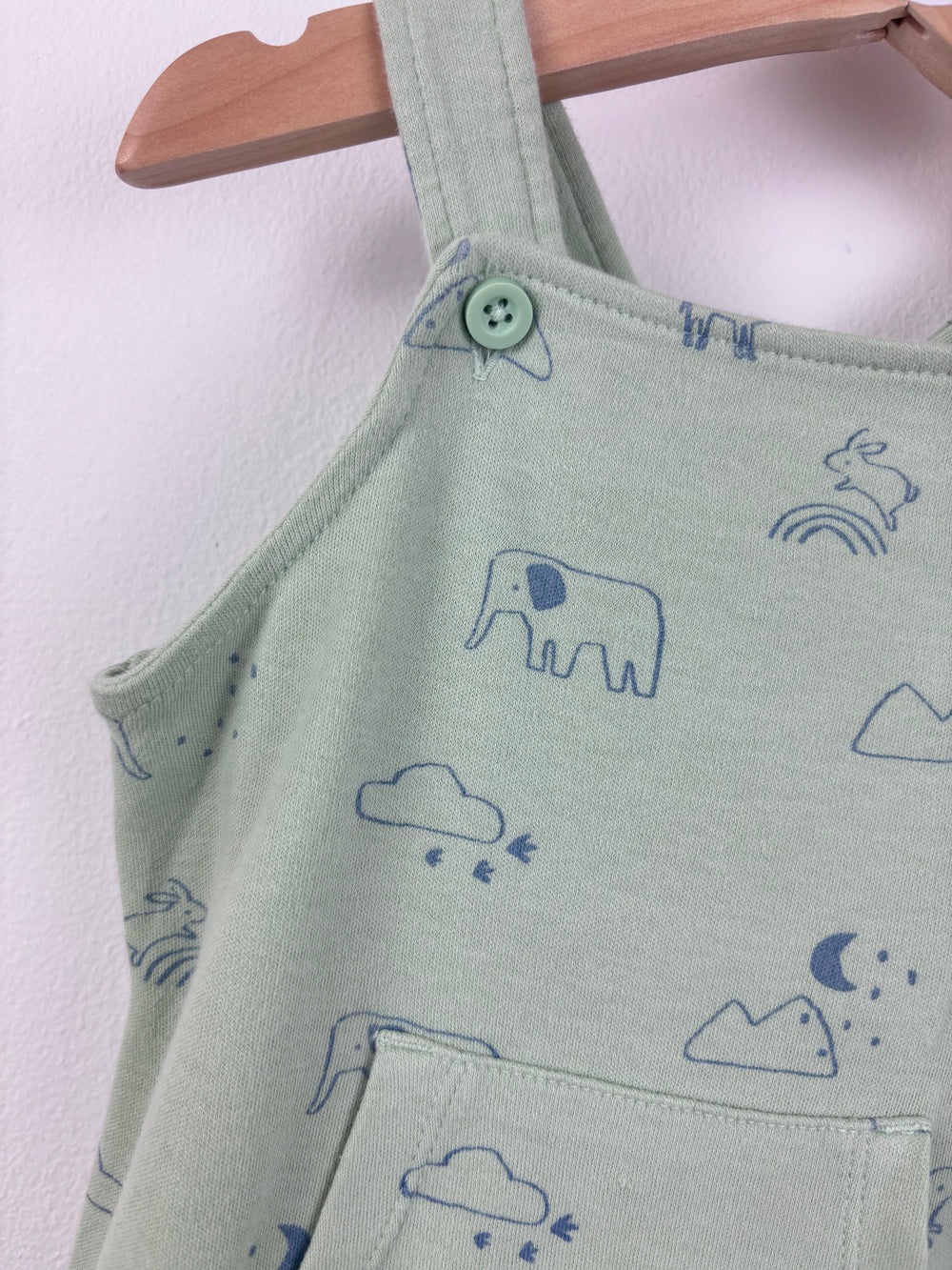 John Lewis Animal Print Dungarees 3–6 Months-Dungarees-Second Snuggle Preloved