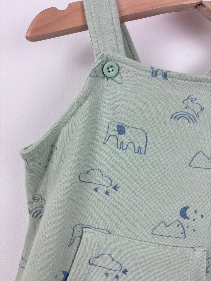 John Lewis Animal Print Dungarees 3–6 Months-Dungarees-Second Snuggle Preloved