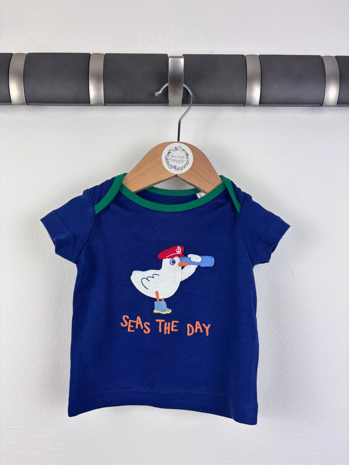 Joules Seas The Day Tee 0-3 Months-Tops-Second Snuggle Preloved