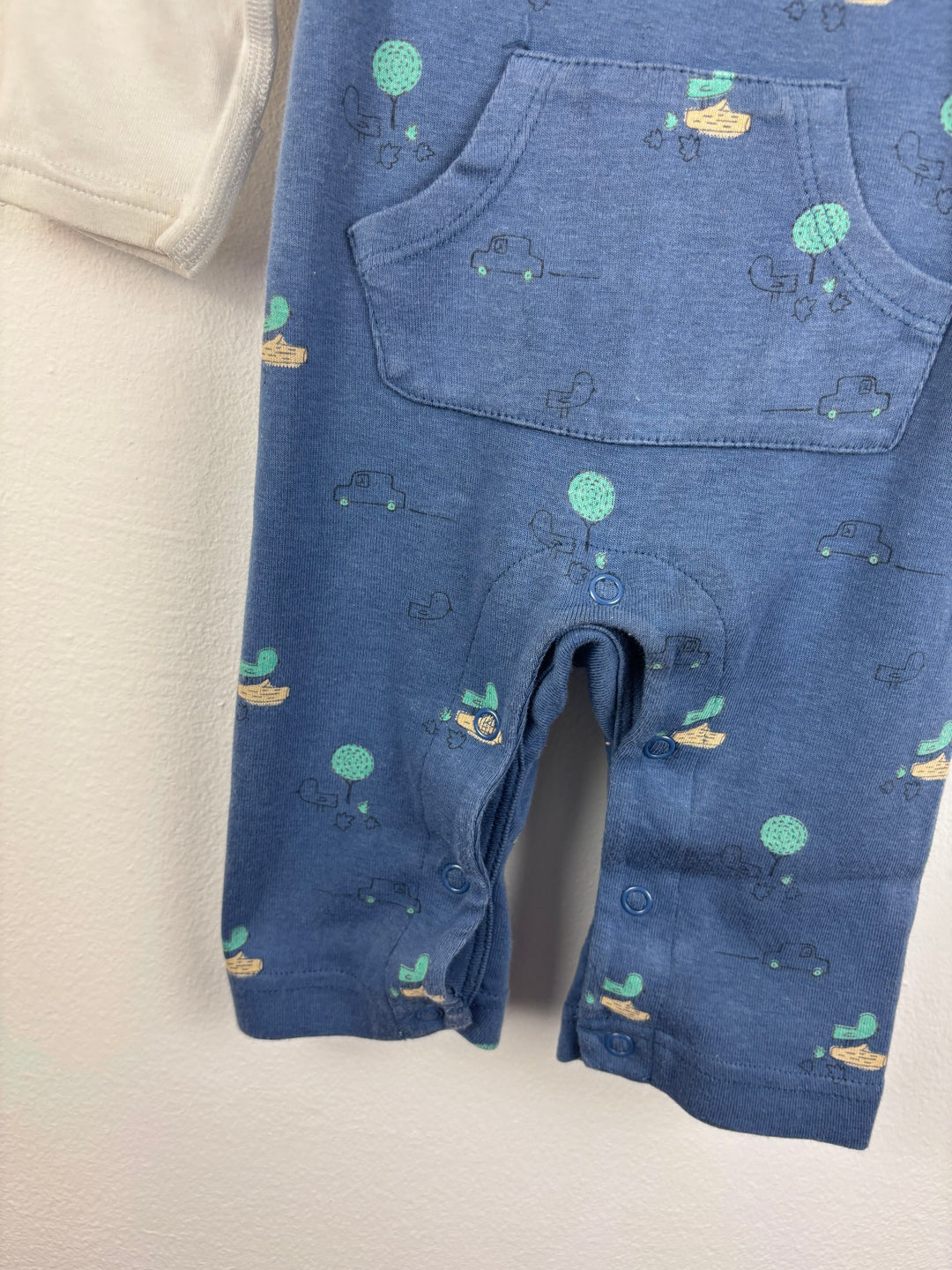 M&S Car Print Dungarees Set 0-3 Months-Dungarees-Second Snuggle Preloved