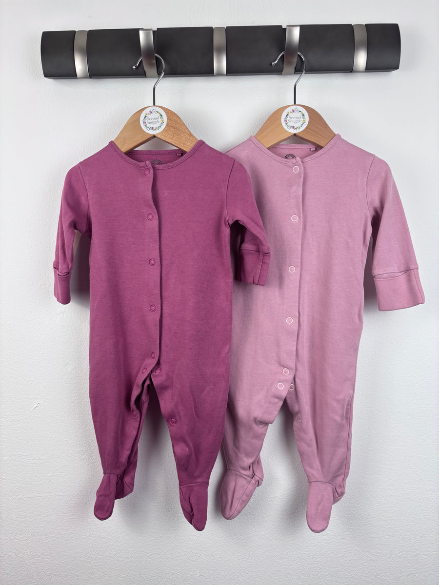 Next Sleepsuits 0–3 Months (2 Pack)-Sleepsuits-Second Snuggle Preloved