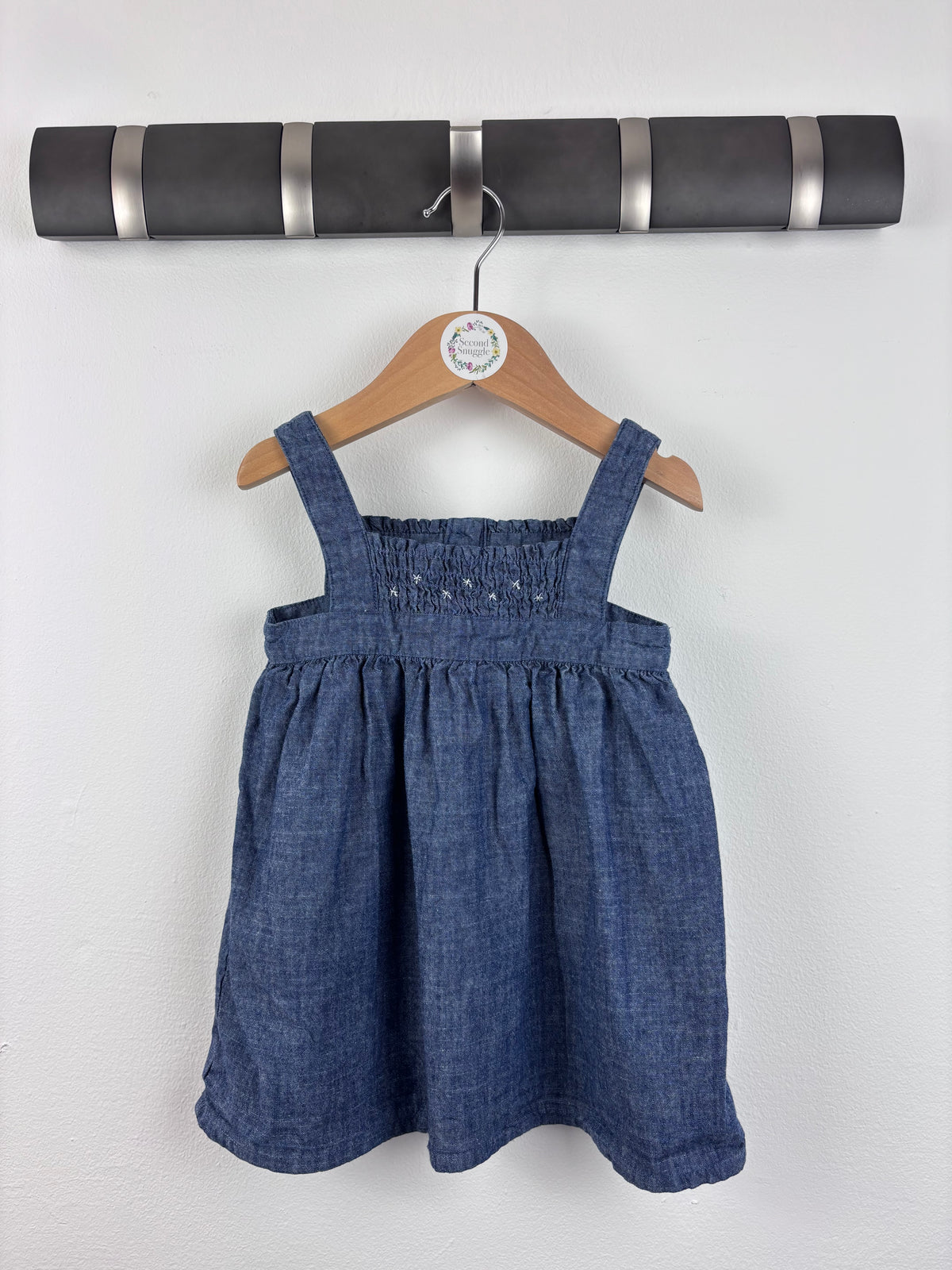 Little White Company Chambray Dress 9–12 Months-Dresses-Second Snuggle Preloved