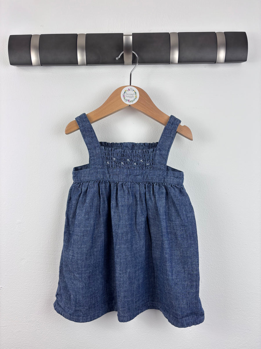 Little White Company Chambray Dress 9–12 Months-Dresses-Second Snuggle Preloved