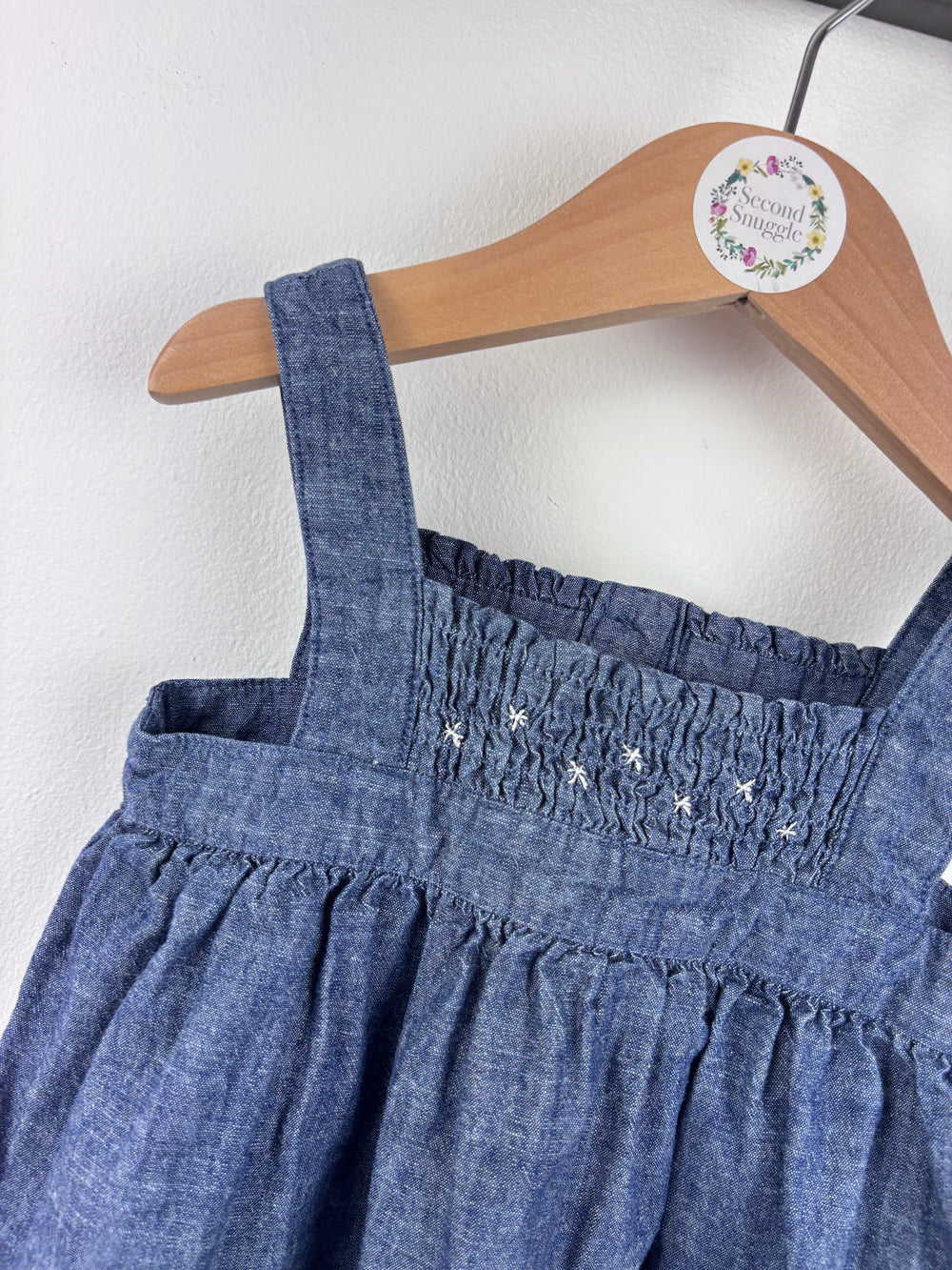 Little White Company Chambray Dress 9–12 Months-Dresses-Second Snuggle Preloved