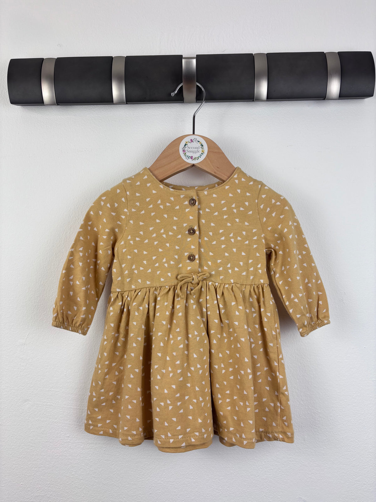 Next Mustard Triangle Dress Up To 3 Months-Dresses-Second Snuggle Preloved
