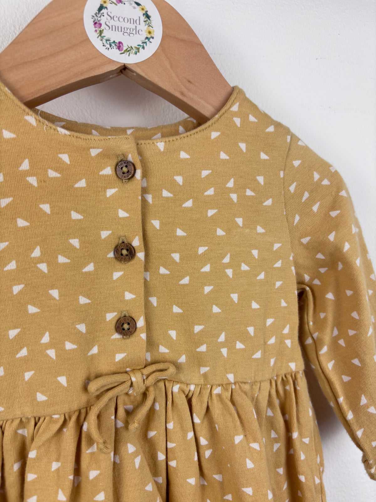 Next Mustard Triangle Dress Up To 3 Months-Dresses-Second Snuggle Preloved