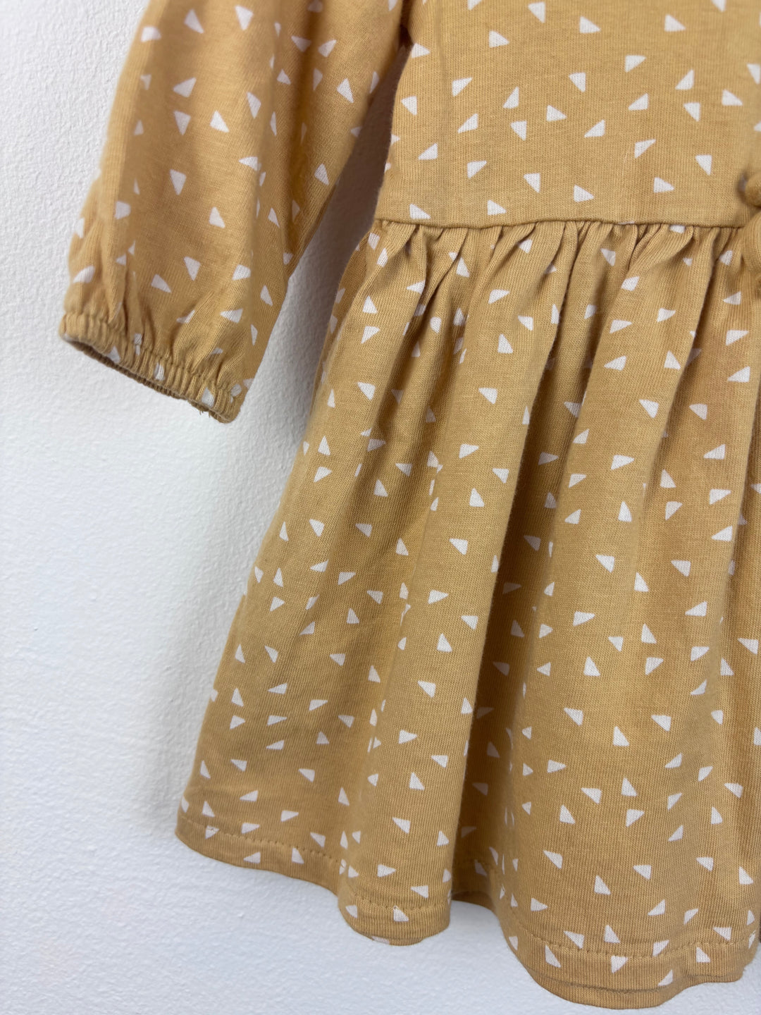 Next Mustard Triangle Dress Up To 3 Months-Dresses-Second Snuggle Preloved