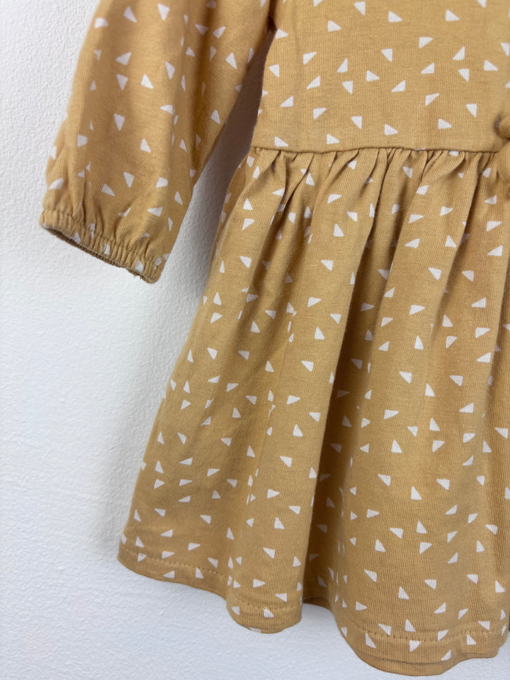 Next Mustard Triangle Dress Up To 3 Months-Dresses-Second Snuggle Preloved