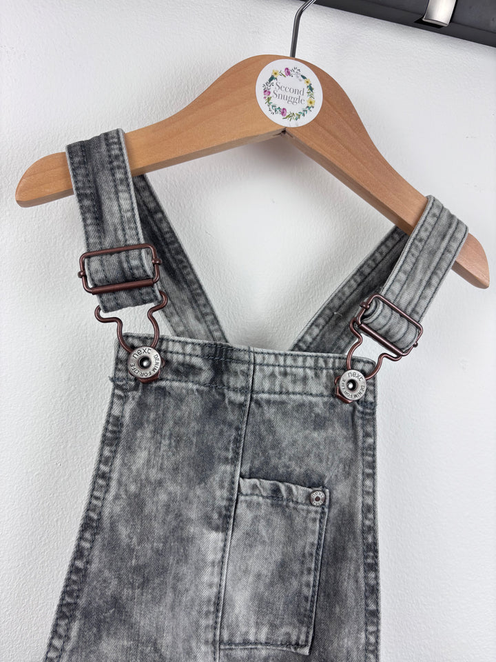 Next Grey Denim Dungaree Shorts 2–3 Years-Dungarees-Second Snuggle Preloved
