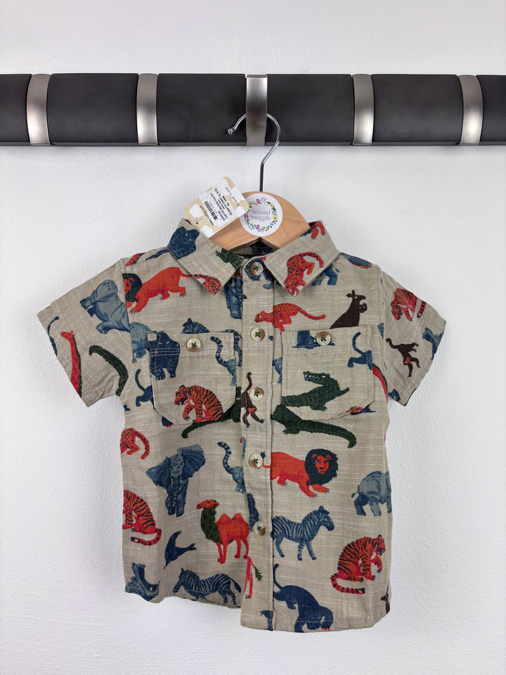 Hatley Animal Print Shirt 3–6 Months-Shirts-Second Snuggle Preloved