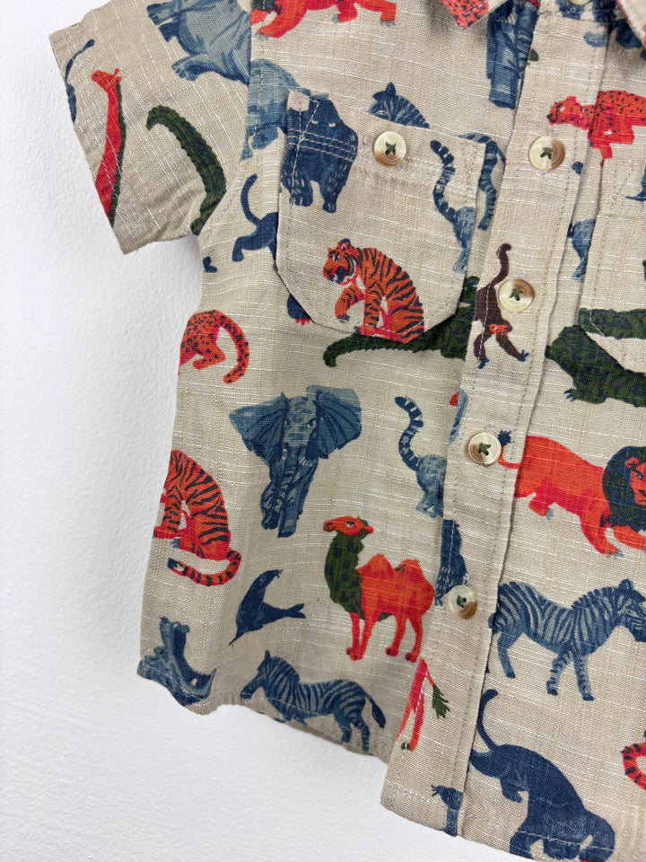 Hatley Animal Print Shirt 3–6 Months-Shirts-Second Snuggle Preloved