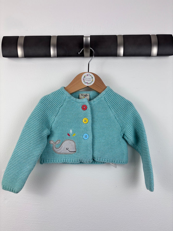 Frugi Whale Knit Cardigan 3–6 Months-Cardigans-Second Snuggle Preloved