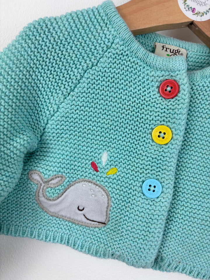 Frugi Whale Knit Cardigan 3–6 Months-Cardigans-Second Snuggle Preloved
