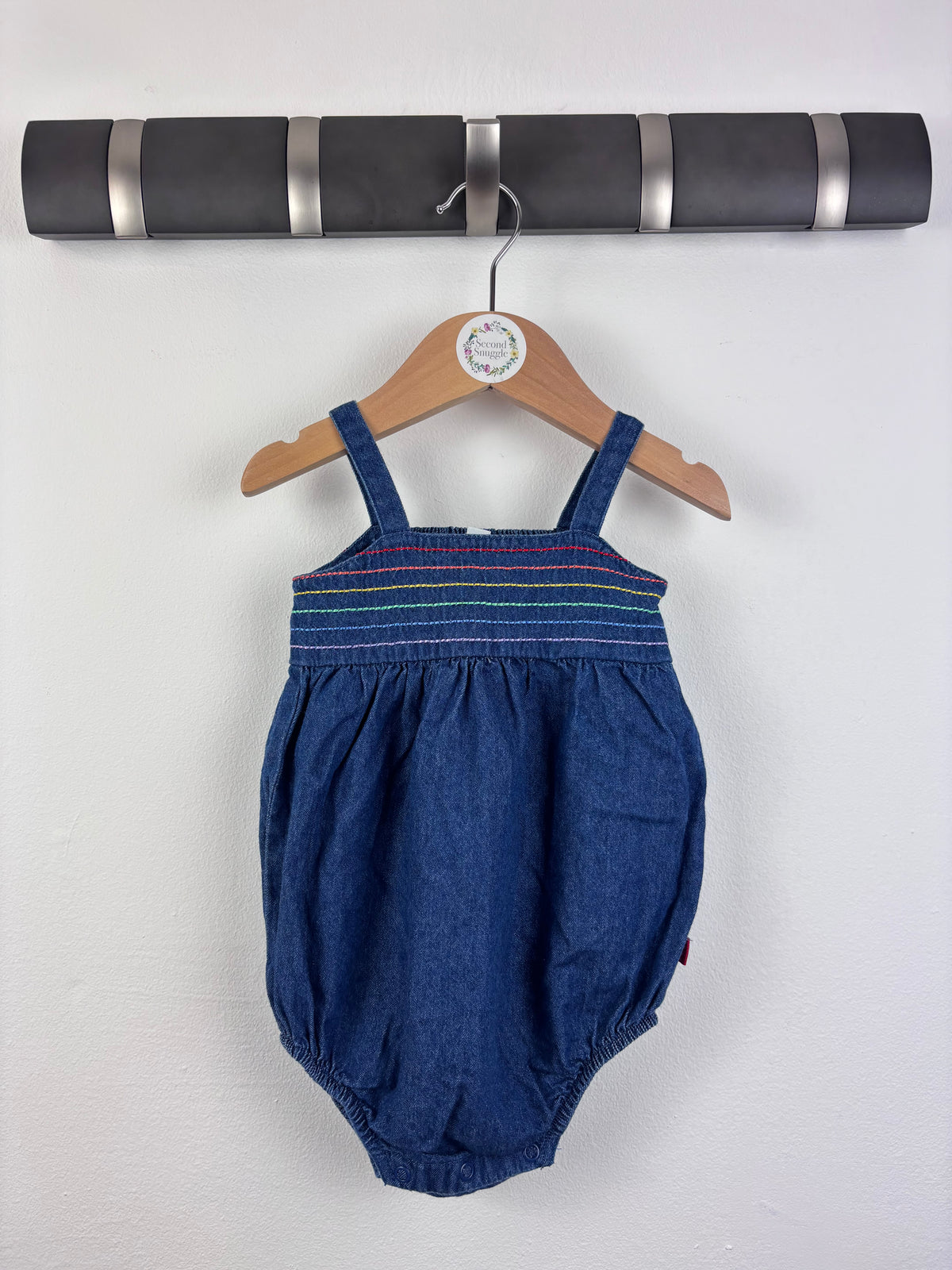Little Bird Denim Romper 3–6 Months-Rompers-Second Snuggle Preloved