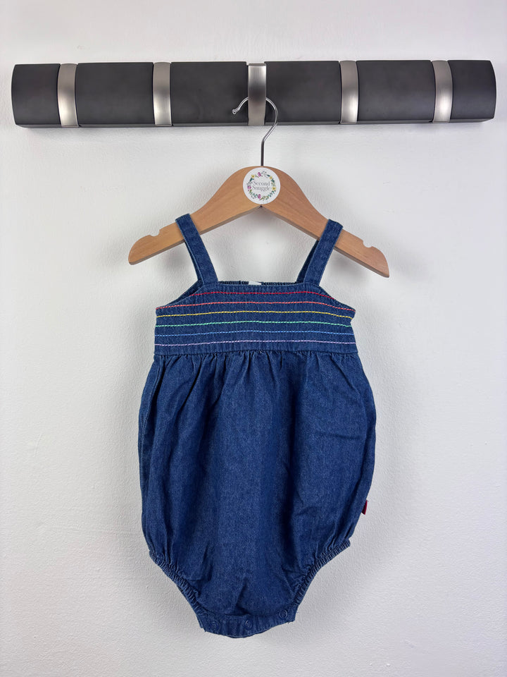 Little Bird Denim Romper 3–6 Months-Rompers-Second Snuggle Preloved