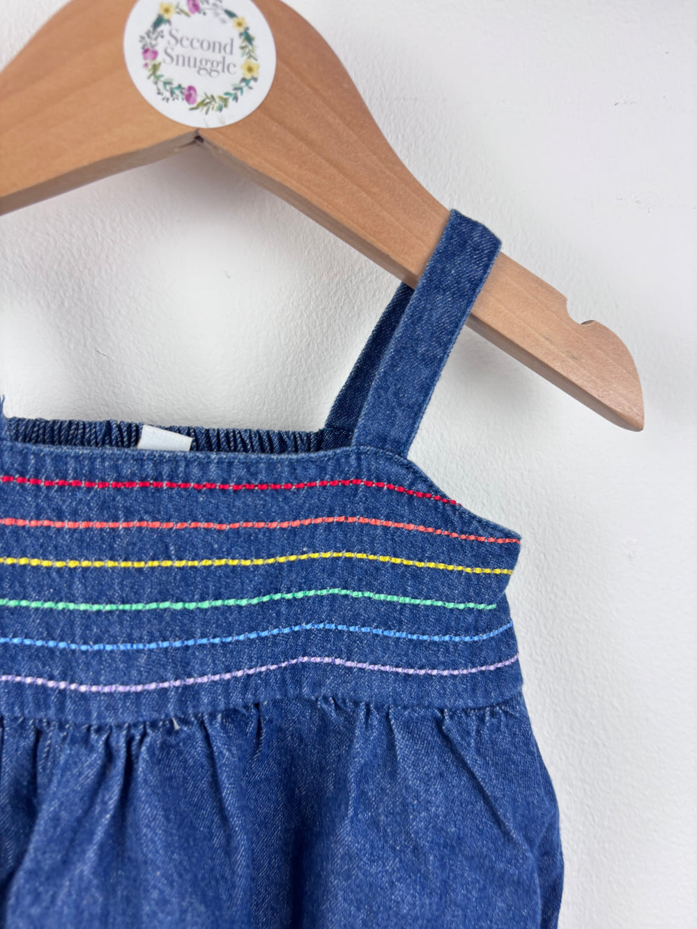 Little Bird Denim Romper 3–6 Months-Rompers-Second Snuggle Preloved